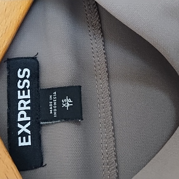 Express Mock Neck Draped Blouse Sleeveless Elastic Waist Gray Women's XS - Picture 3 of 7